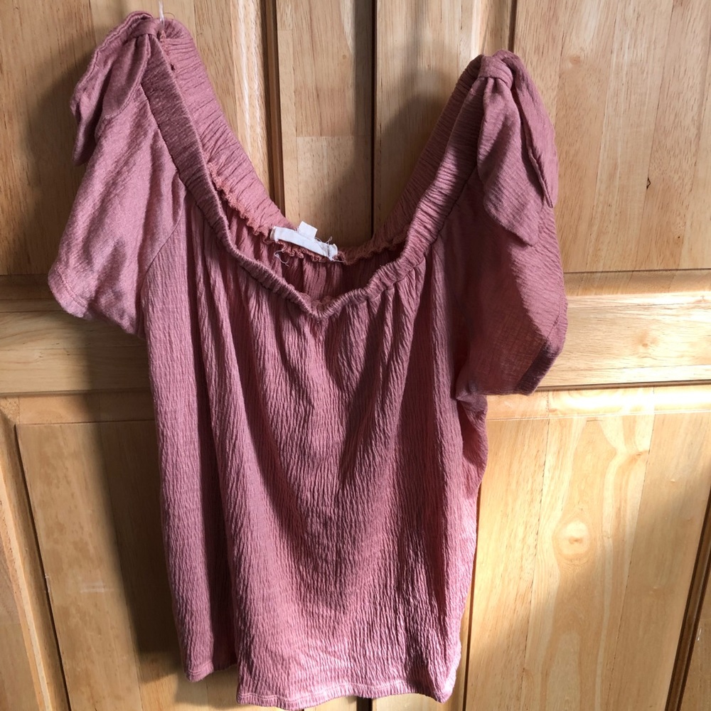 Cute Off Shoulder/Wide Neck Blush Top